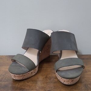 Xappeal FAYE Olive Green with Cork Wedge Sandals size 8.5